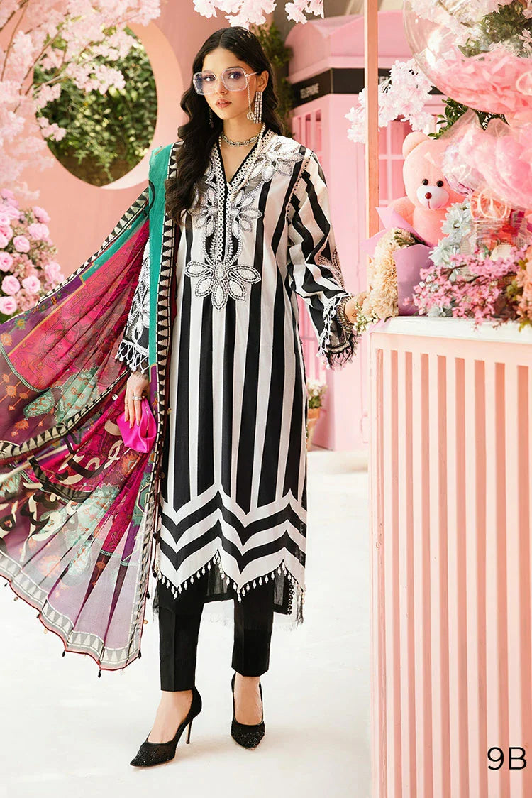 MARIA B BLACK RUBY DIGITAL PRINT LAWN COLLECTION|TOP PAKISTANI DRESS BY SHAEBIZ