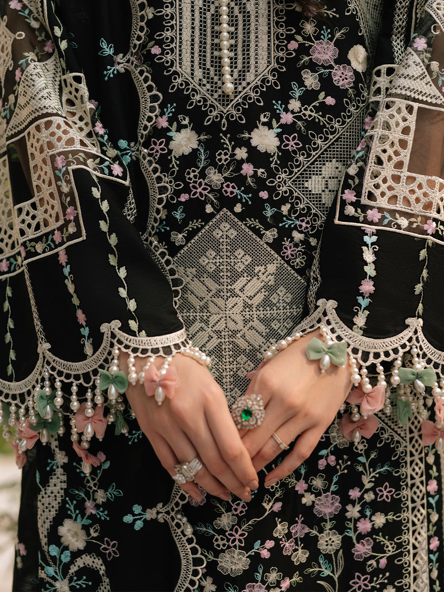 BIN LIYAS LAILA BLACK LUXURY LAWN COLLECTION| TOP PAKISTANI DRESS BY SHAEBIZ