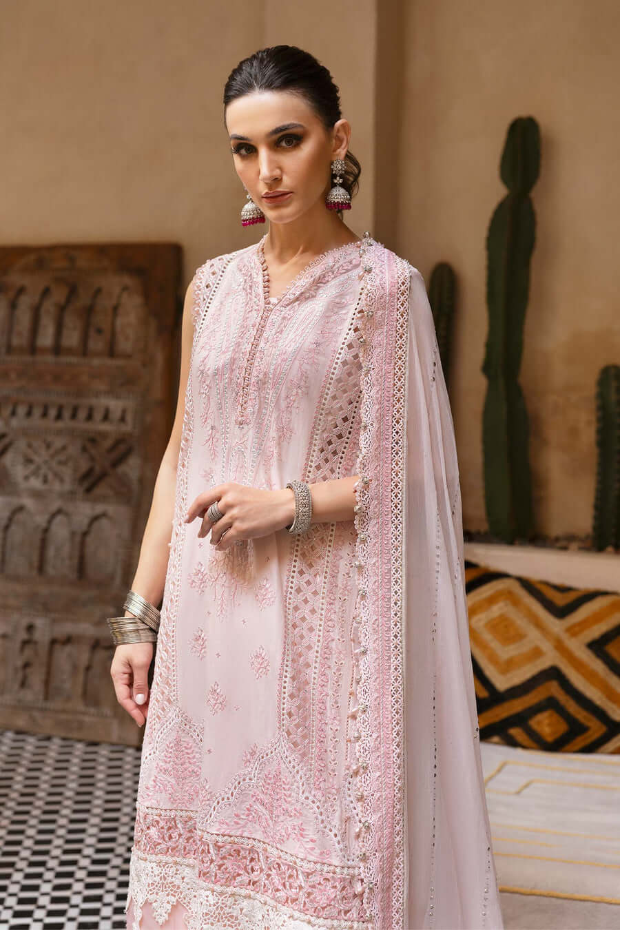 MARIA.B ROYAL PINK LUXURY LAWN COLLECTION|TOP PAKISTANI DRESS BY SHAEBIZ