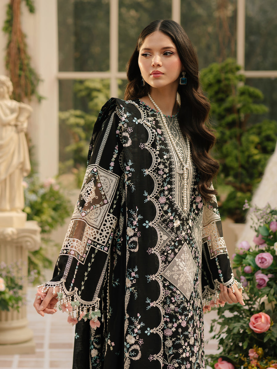 BIN LIYAS LAILA BLACK LUXURY LAWN COLLECTION| TOP PAKISTANI DRESS BY SHAEBIZ