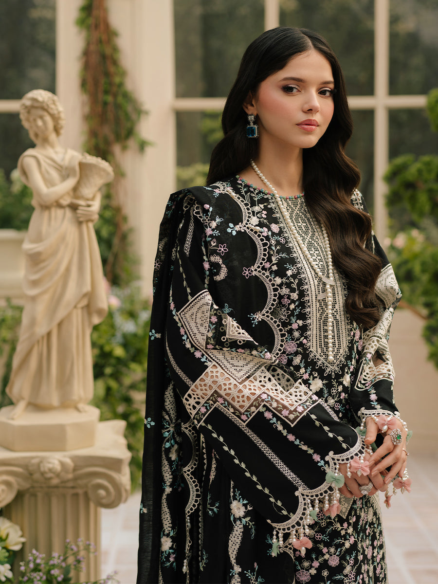 BIN LIYAS LAILA BLACK LUXURY LAWN COLLECTION| TOP PAKISTANI DRESS BY SHAEBIZ