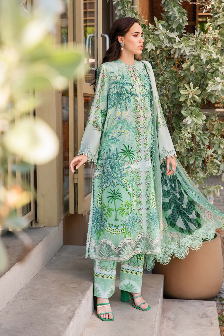 MARIA B MPRINT LAWN COLLECTION| TOP PAKISTANI DRESS BY SHAEBIZ