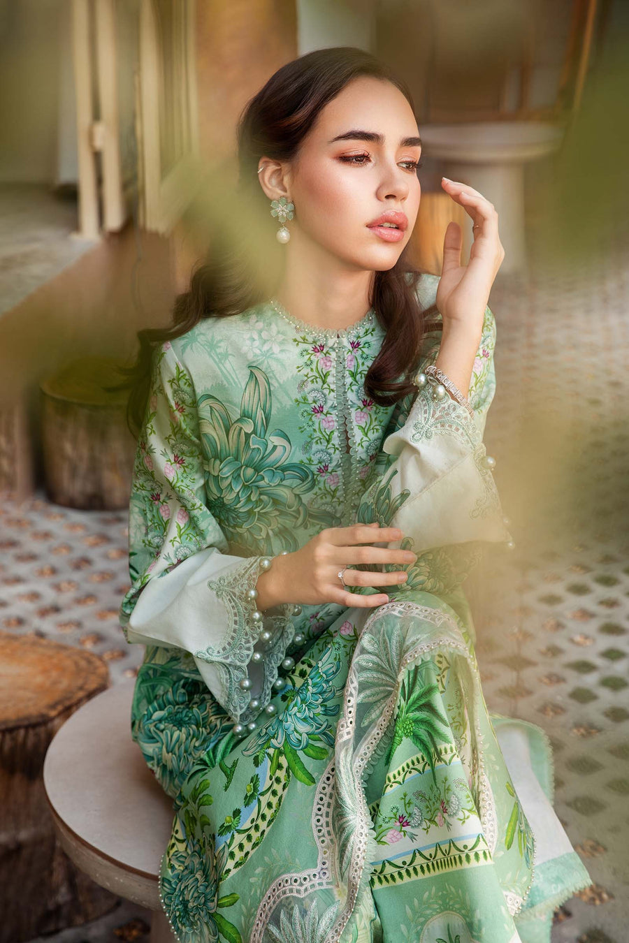 MARIA B MPRINT LAWN COLLECTION| TOP PAKISTANI DRESS BY SHAEBIZ