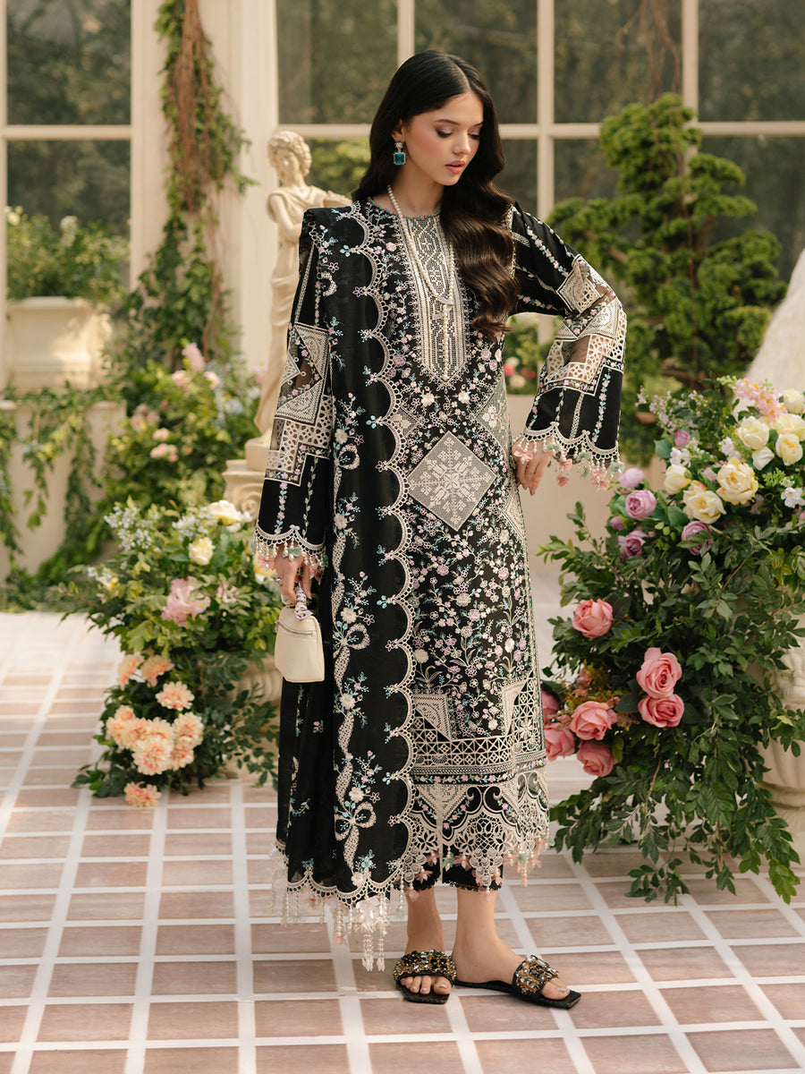BIN LIYAS LAILA BLACK LUXURY LAWN COLLECTION| TOP PAKISTANI DRESS BY SHAEBIZ