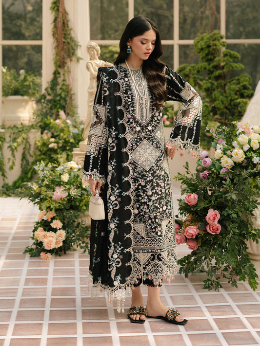 BIN LIYAS LAILA BLACK LUXURY LAWN COLLECTION| TOP PAKISTANI DRESS BY SHAEBIZ