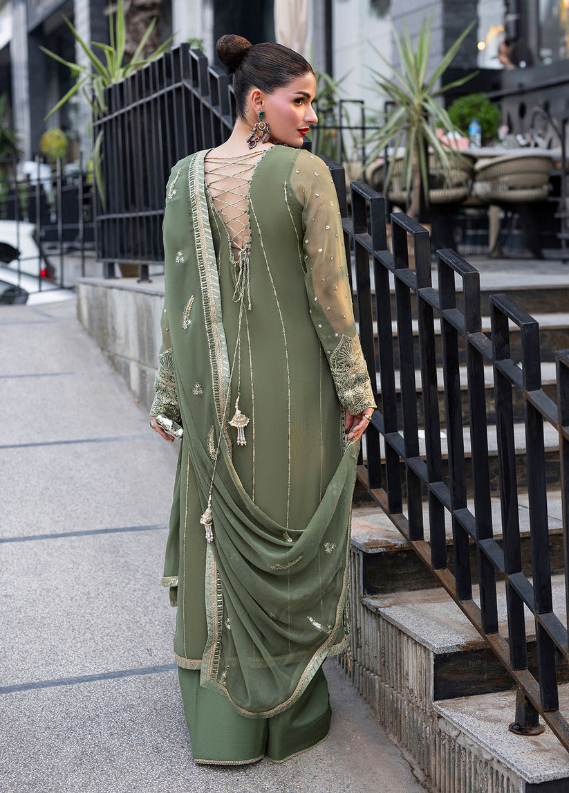 SHAEBIZ PRESENTING LUXURY GREEN CHIFFON COLLECTION| UNSTITCHED MASTER REPLICA| TOP PAKISTANI DRESS BY SHAEBIZ