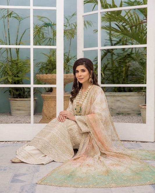 SHAEBIZ PRESENTING LUXURY NET FORMAL COLLECTION| UNSTITCHED 3 PCS BY SHAEBIZ
