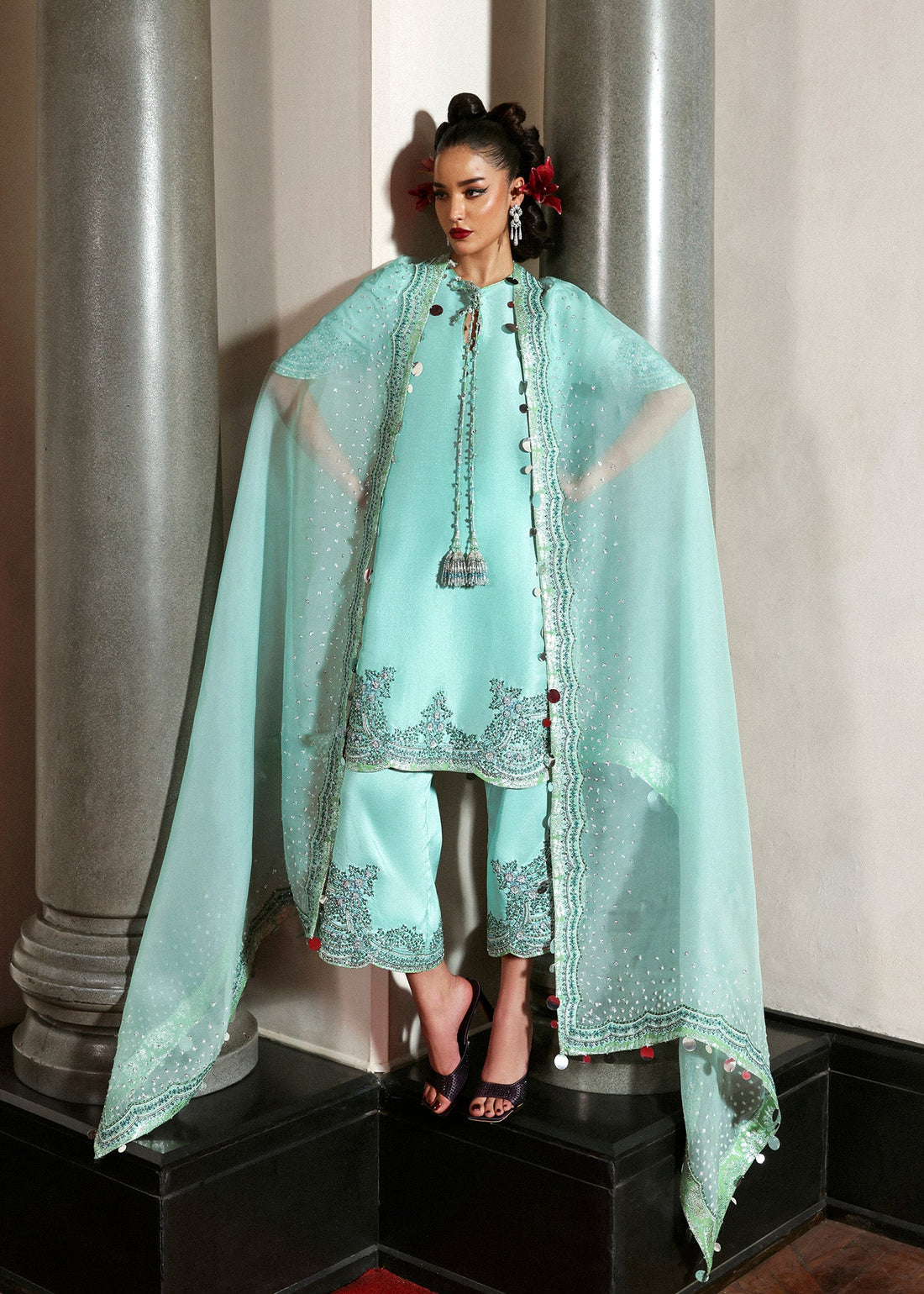 HUSSAINN REHAR LUXURY RAW SILK COLLECTION| UNSTITCHED 3 PCS| TOP PAKISTANI DRESS BY