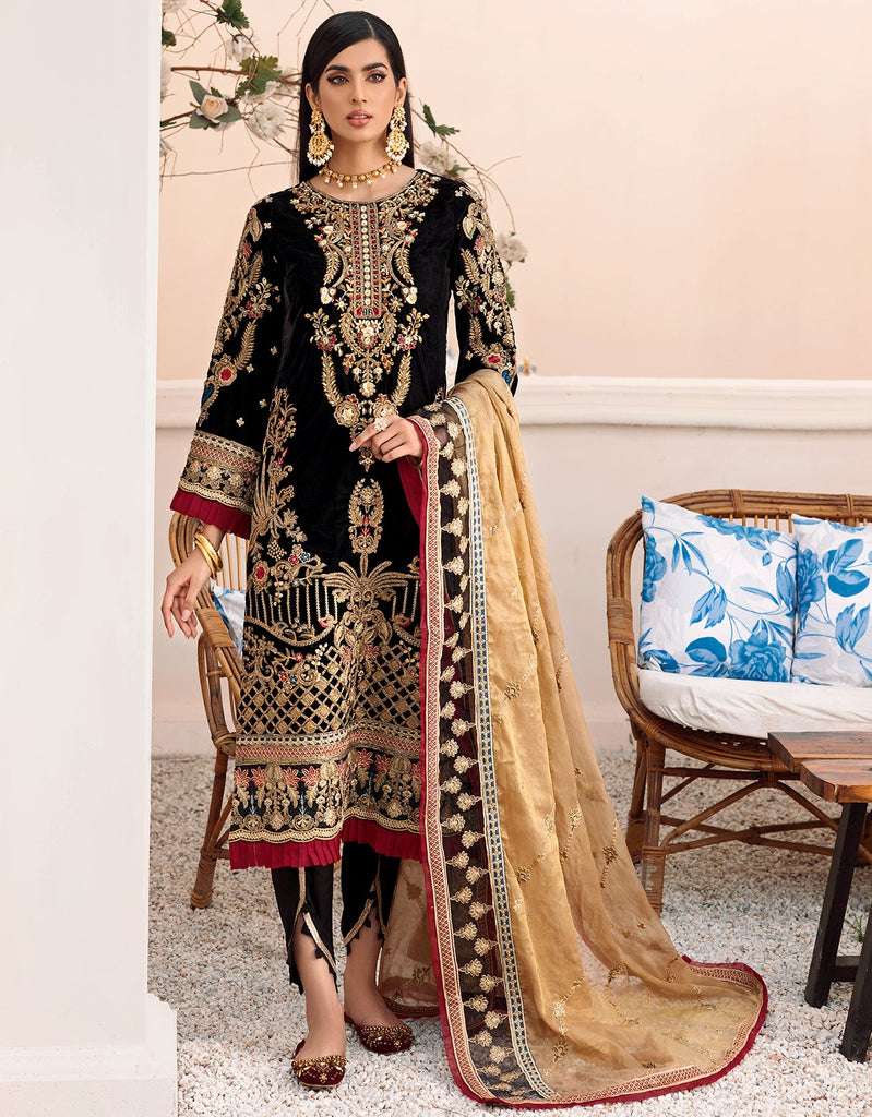 ANAYA VELVET FORMAL WEDDING DRESS(AN-BV22) - Shaebiz